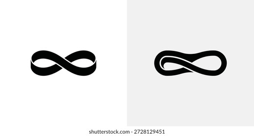 Dois símbolos pretos do infinito com espessuras diferentes