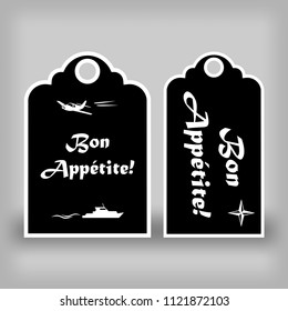 Two black labels Bon appetit
