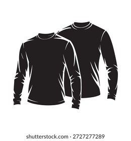 Two black long sleeve crew neck t shirts