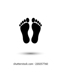 Two black man footprints icon - black vector illustration