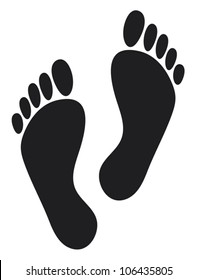 two black man footprints vector illustration