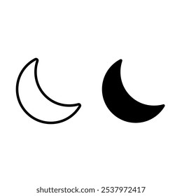Icono de dos lunas negras EPS 10