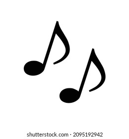 Two black music note icons. Vector.