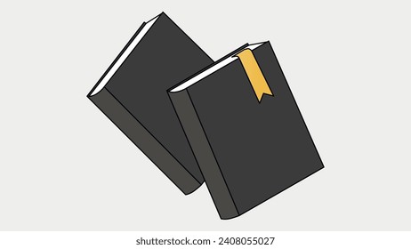Two Black Notebooks with a Yellow Bookmark