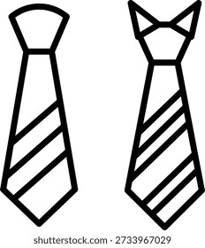 Dos lazos de contorno negro uno con un lazo uno con un nudo y corbata de lazo de rayas