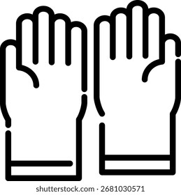 Dos guantes blancos negros perfilados uno al lado del otro.