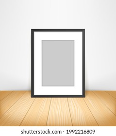 Two black photo frames on white background. layered vector mockup