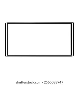 two black rectangles, one inside the other, on a white background vector illustration.  double frame