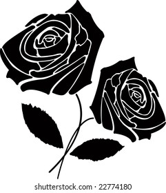 two black roses