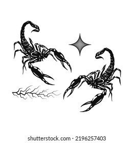 two black scorpions vector illustration