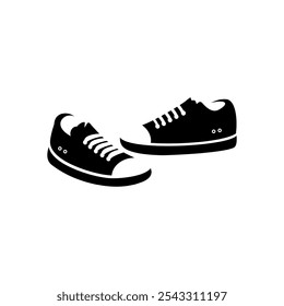 Two black shoes simple vector 