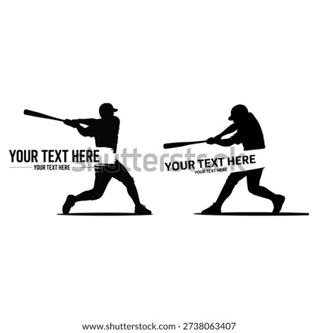 Two black silhouettes of baseball players swinging bats