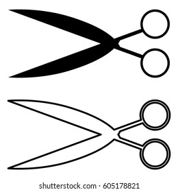 The two black simple scissors it is set.