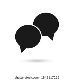Two black speech bubbles icon, icon thin line for web and mobile, modern minimalistic flat design.