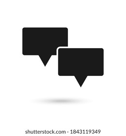 Two black speech bubbles icon thin line for web and mobile, modern minimalistic flat design.