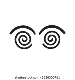 Two black spiral shapes against a white background create an abstract optical illusion with a focus on hypnotic, swirling movement.