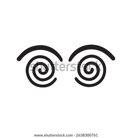 Two black spiral shapes against a white background create an abstract optical illusion with a focus on hypnotic, swirling movement.