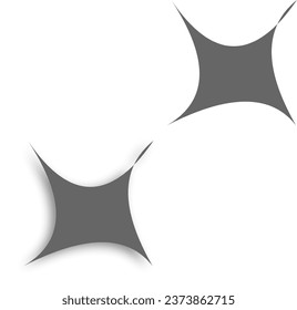 Two black spots on a white background