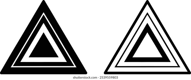 Zwei schwarze Dreieck-Formen, geometrisches Muster
