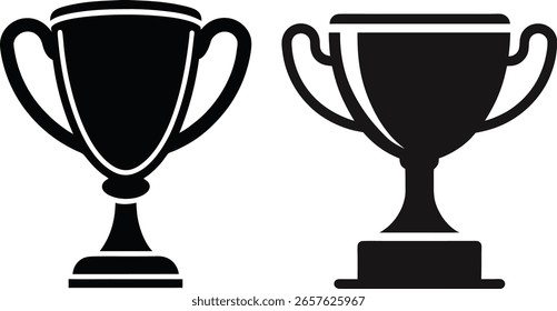 Dos siluetas negras de la copa del trofeo que representan el logro y el reconocimiento del premio.