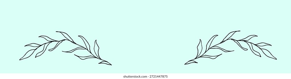 two black twigs on a blue background,