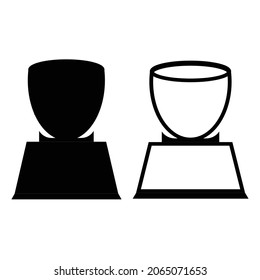 two black vector trophy icons