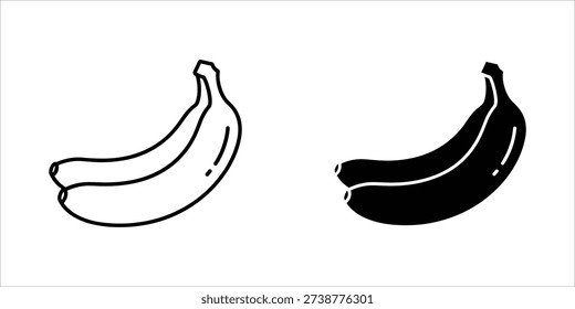 Two black and white banana bunch line bananas pair