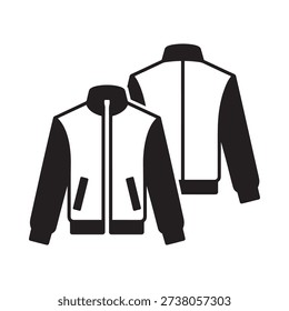 Two black and white bomber jackets depicted in a simple graphic style