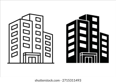 Dos edificios en blanco y negro un contorno sólido