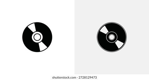 Two Black and White Circular Discs with Segments concentric circles
