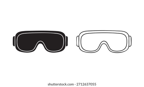 Zwei schwarz-weiße Brillen. Sie sind keine richtige Brille. Sie sind nur eine Zeichnung