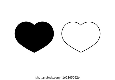 Two black and white hearts vector on white background