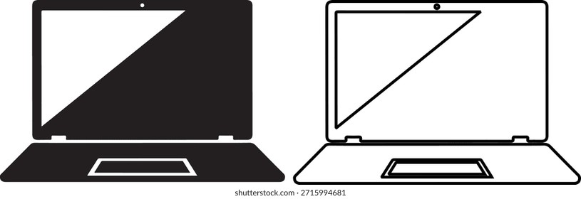 Dois notebooks em preto-e-branco com linhas diagonais nas telas