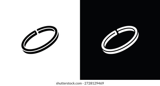 Two black and white ring on contrasting backgrounds