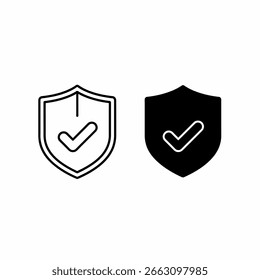Dos iconos de escudo blanco y negro con marcas de verificación.