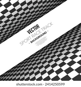 Two black and white sport flags silhouettes for start and finish lines
