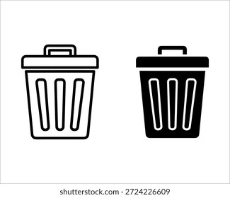 Dos cubos de basura en blanco y negro con tapas y manijas de basura basura basura basura basura basura basura reciclaje eliminación de residuos