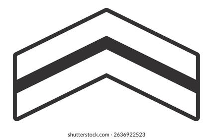 Two black and white upward chevrons forming an arrow pointing upward, representing themes of progress, growth, and a positive trend in various fields like business and finance
