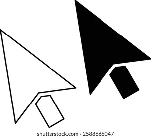 
two black and white vector cursor icons