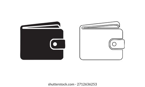 Dos carteras en blanco y negro. Uno es negro y el otro es blanco. Las carteras están cerradas