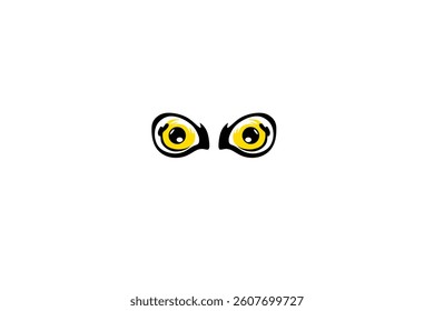 two black and yellow eyes logo illustration design