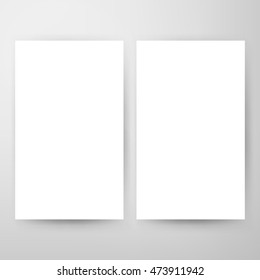 Two Blank Brochure Mockup. Vector Illustration of Paper Leaflets over Light Background with Soft Shadows.
