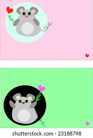 Two Blank Cards with Cute Mice Vector--These two cards are ready for use as cards, signs, labels, and creative projects.