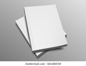 Two Blank Catalogs, Magazines Or Books Mockup On Table. EPS10 Vector