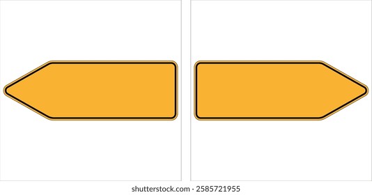 Two blank directional arrow signs pointing left and right, perfect for customization and adding text or symbols.