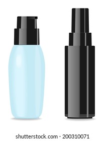 Two blank glamour cosmetic packages. Place for your text. Vector.