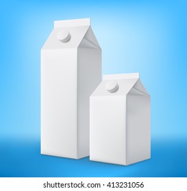 Two blank milk cartons