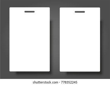 Two Blank Name Tags Mockup. Vector Illustration of Identity Card Badge mockup cover template