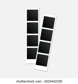 Two Blank Photo Booth Strip Icon. Clipart Image Isolated On White Background