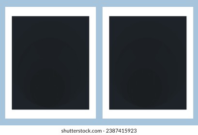 two blank photo frames simple frame on blue background